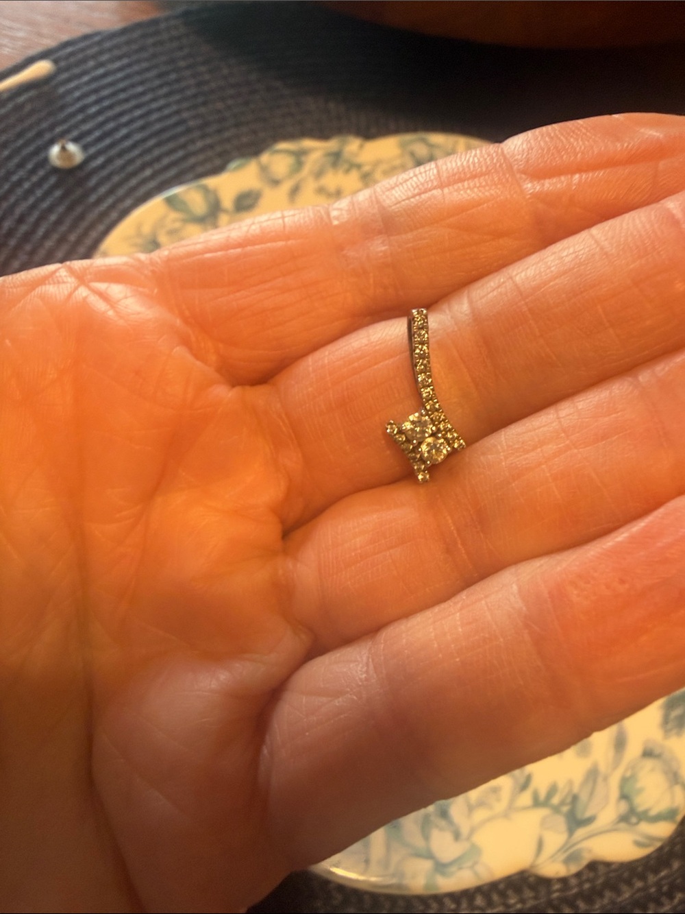 Diamond Pendant - 925 stamped Silver. - Picture 2 of 2